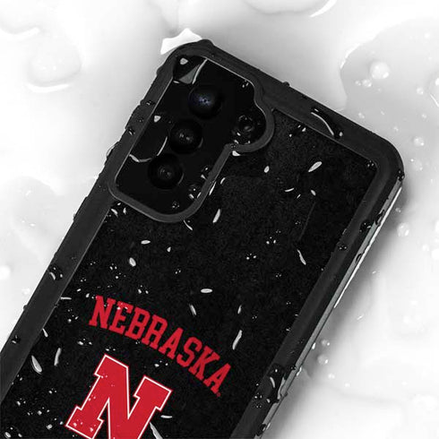 University of Nebraska Collegiate Text Black Galaxy S23 Plus Waterproof Case