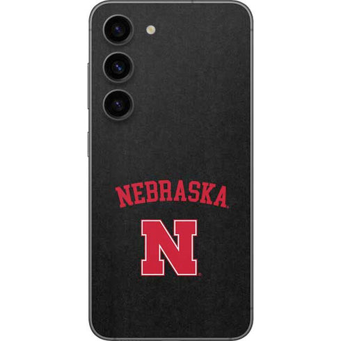 University of Nebraska Collegiate Text Black Galaxy S23 Skin