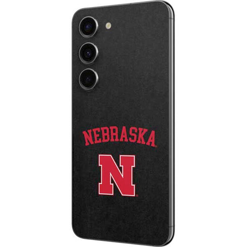 University of Nebraska Collegiate Text Black Galaxy S23 Skin