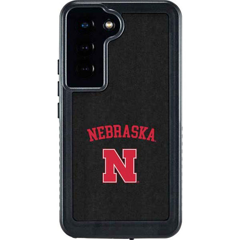 University of Nebraska Collegiate Text Black Galaxy S23 Waterproof Case