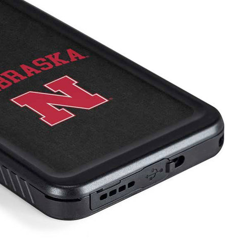 University of Nebraska Collegiate Text Black Galaxy S23 Waterproof Case