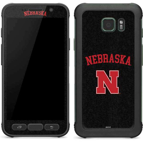 University of Nebraska Collegiate Text Black Galaxy S7 Active Skin