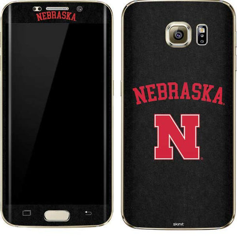 University of Nebraska Collegiate Text Black Galaxy S7 Edge Skin