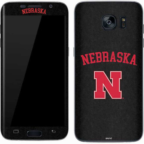 University of Nebraska Collegiate Text Black Galaxy S7 Skin