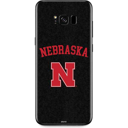 University of Nebraska Collegiate Text Black Galaxy S8 Plus Skin