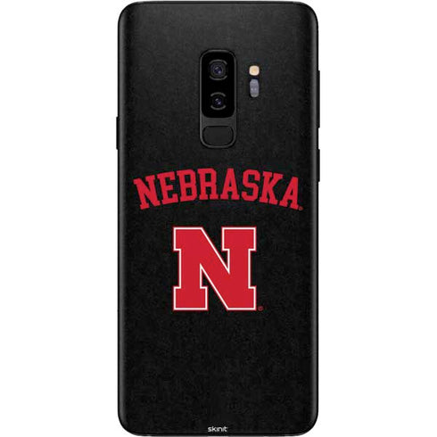 University of Nebraska Collegiate Text Black Galaxy S9 Plus Skin