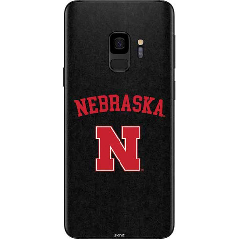 University of Nebraska Collegiate Text Black Galaxy S9 Skin