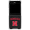 University of Nebraska Collegiate Text Black Galaxy Z Flip5 5G Clear Case