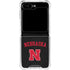 University of Nebraska Collegiate Text Black Galaxy Z Flip5 5G Clear Case