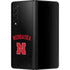 University of Nebraska Collegiate Text Black Galaxy Z Fold3 5G Skin
