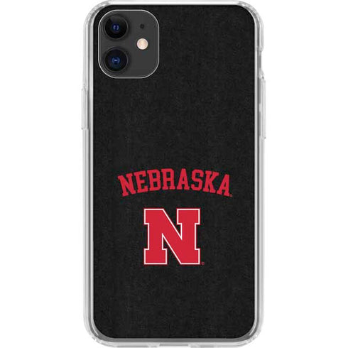 University of Nebraska Collegiate Text Black iPhone 11 Clear Case