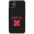 University of Nebraska Collegiate Text Black iPhone 11 Clear Case