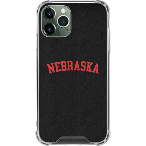 University of Nebraska Collegiate Text Black iPhone 11 Pro Max Clear Case