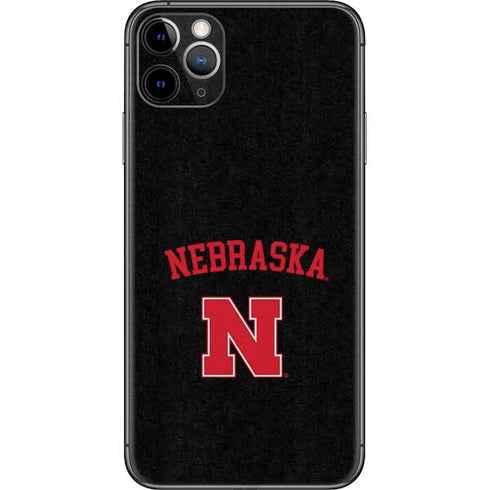 University of Nebraska Collegiate Text Black iPhone 11 Pro Max Skin