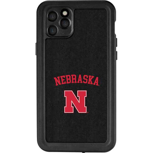 University of Nebraska Collegiate Text Black iPhone 11 Pro Max Waterproof Case