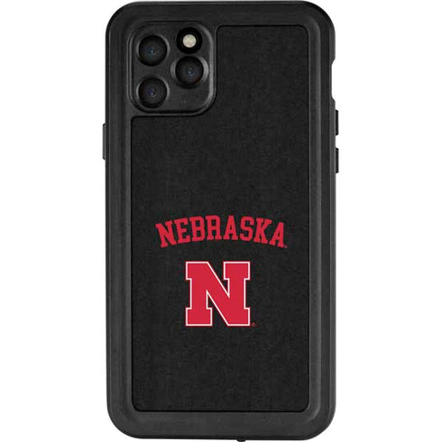 University of Nebraska Collegiate Text Black iPhone 11 Pro Waterproof Case