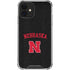 University of Nebraska Collegiate Text Black iPhone 12 Clear Case