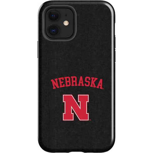 University of Nebraska Collegiate Text Black iPhone 12 Impact Case