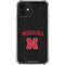University of Nebraska Collegiate Text Black iPhone 12 Mini Clear Case