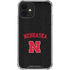 University of Nebraska Collegiate Text Black iPhone 12 Mini Clear Case