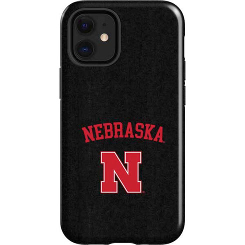 University of Nebraska Collegiate Text Black iPhone 12 Mini Impact Case
