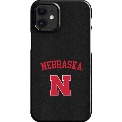 University of Nebraska Collegiate Text Black iPhone 12 Mini Lite Case