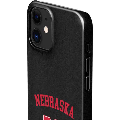 University of Nebraska Collegiate Text Black iPhone 12 Mini Lite Case