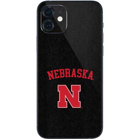 University of Nebraska Collegiate Text Black iPhone 12 Mini Skin