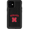 University of Nebraska Collegiate Text Black iPhone 12 Mini Waterproof Case