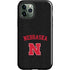 University of Nebraska Collegiate Text Black iPhone 12 Pro Impact Case