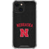 University of Nebraska Collegiate Text Black iPhone 13 Clear Case