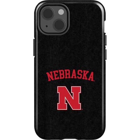 University of Nebraska Collegiate Text Black iPhone 13 Impact Case