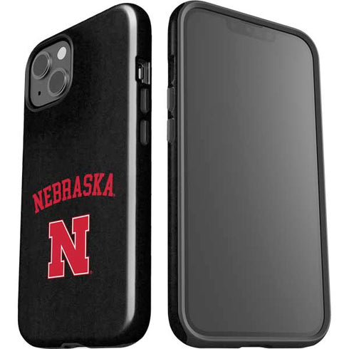University of Nebraska Collegiate Text Black iPhone 13 Impact Case