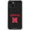 University of Nebraska Collegiate Text Black iPhone 13 Mini Clear Case