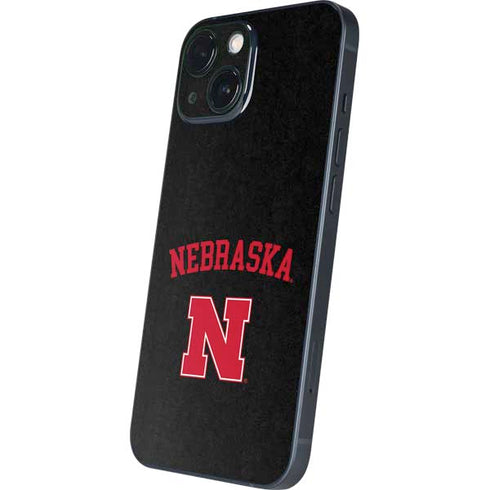 University of Nebraska Collegiate Text Black iPhone 13 Mini Skin