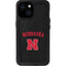 University of Nebraska Collegiate Text Black iPhone 13 Mini Waterproof Case