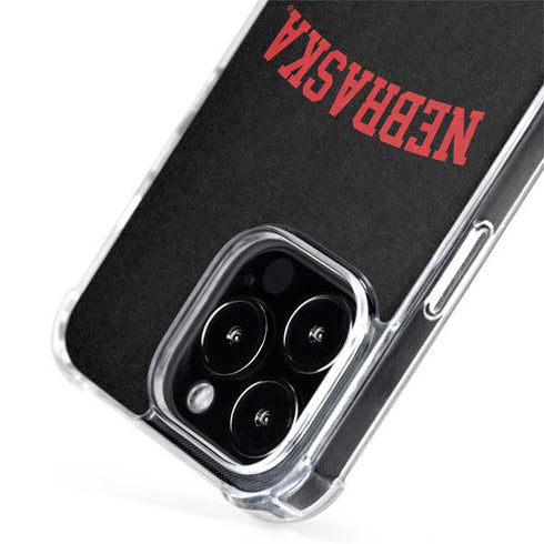 University of Nebraska Collegiate Text Black iPhone 13 Pro MagSafe Case