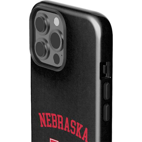 University of Nebraska Collegiate Text Black iPhone 13 Pro Max Impact Case