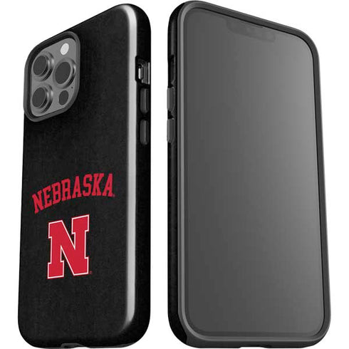 University of Nebraska Collegiate Text Black iPhone 13 Pro Max Impact Case