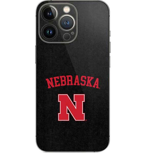 University of Nebraska Collegiate Text Black iPhone 13 Pro Skin