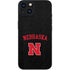 University of Nebraska Collegiate Text Black iPhone 13 Skin