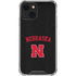 University of Nebraska Collegiate Text Black iPhone 14 Clear Case