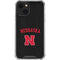 University of Nebraska Collegiate Text Black iPhone 14 Plus Clear Case