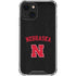 University of Nebraska Collegiate Text Black iPhone 14 Plus Clear Case