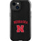 University of Nebraska Collegiate Text Black iPhone 15 Plus Impact Case