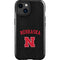 University of Nebraska Collegiate Text Black iPhone 14 Plus Impact Case