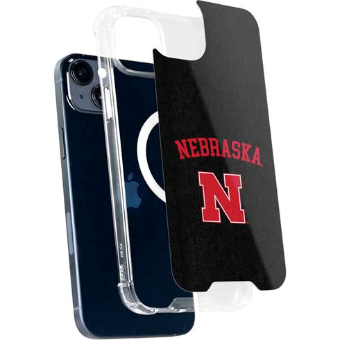 University of Nebraska Collegiate Text Black iPhone 14 Plus MagSafe Case