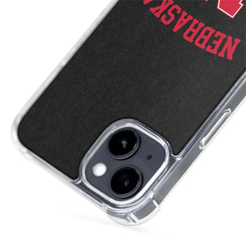 University of Nebraska Collegiate Text Black iPhone 15 Plus MagSafe Case