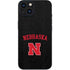 University of Nebraska Collegiate Text Black iPhone 15 Plus Skin