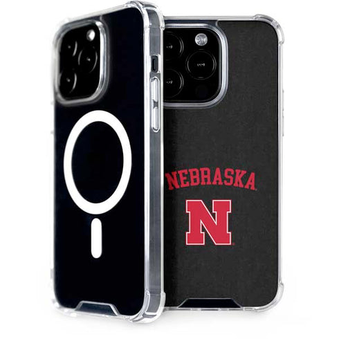 University of Nebraska Collegiate Text Black iPhone 14 Pro MagSafe Case